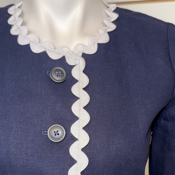 J.Crew Navy with White Trim Blazer and Skirt Set - Picture 3 of 11